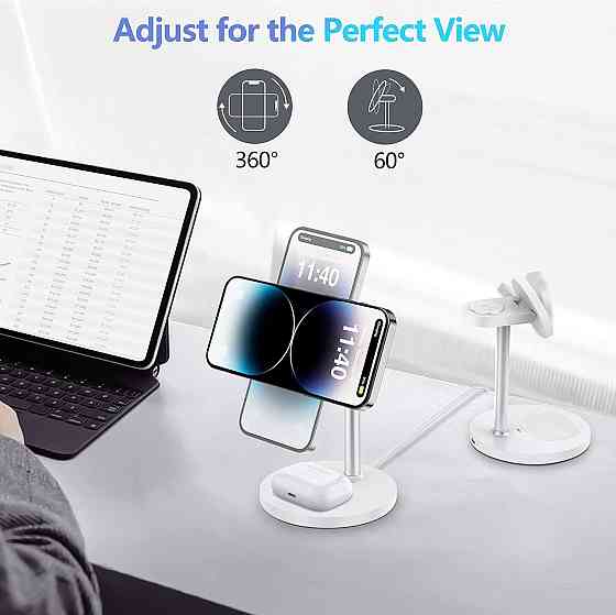 3-в-1 бездротова зарядка FutureCharger MagSafe, регульована станція 20W для iPhone, Apple Watch, Air Київ