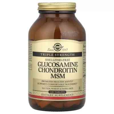 Вітамін Solgar Глюкозамін, Хондроїтин та ЧСЧ, Glucosamine Chondroitin MSM, Triple Strength, (SOL-01319) Вінниця