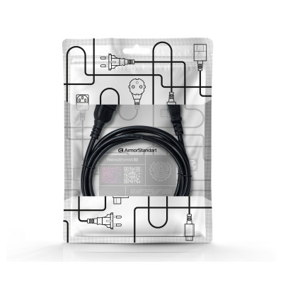 Кабель живлення C13 to C14 2.0m black Armorstandart (ARM73125) Вінниця - фото 3