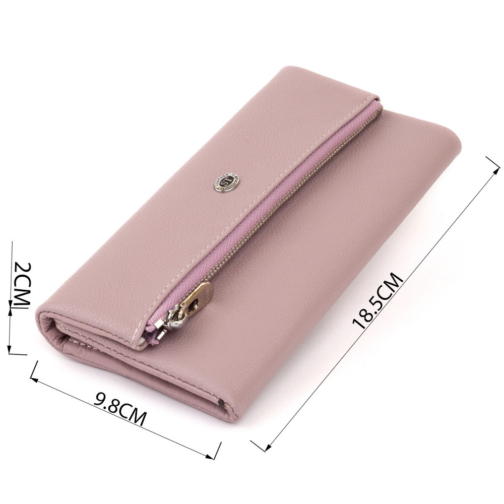 Клатч конверт з кишенею для мобільного шкіряний жіночий Ліловий (ST Leather) Київ - фото 8