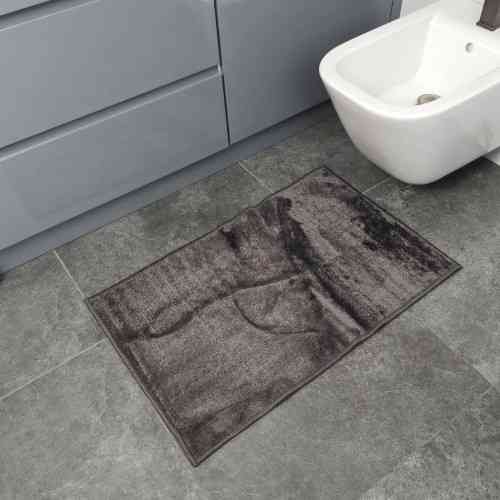 Набір килимків для ванної кімнати 2шт 50*80см+40*50см U-виріз Полоса Smile темно-сірий поліпропілен Дариана Житомир