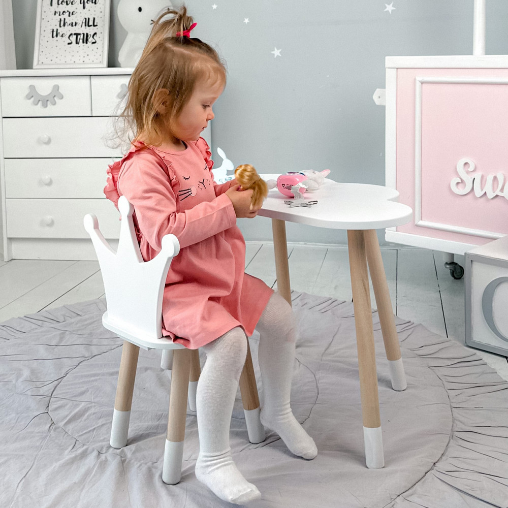 Детский столик тучка и стульчик Стол тучка и стул детский белая корона Столик для игр, уроков, еды Киев - изображение 9