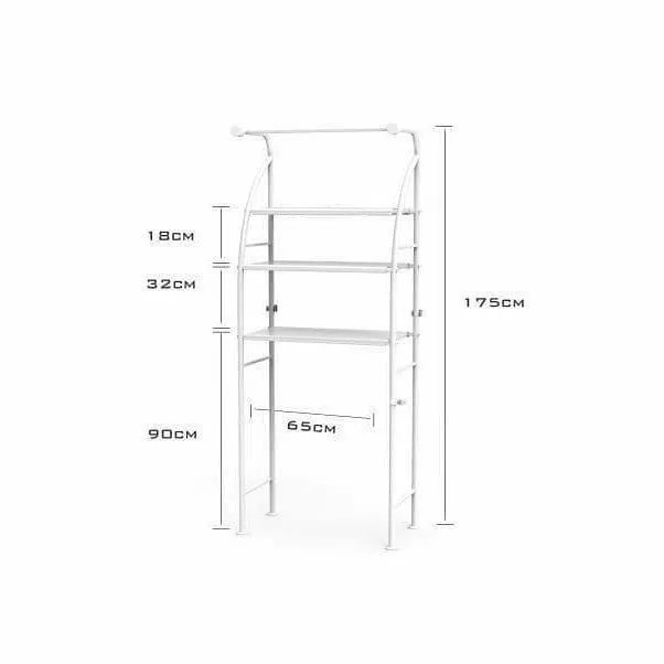 Полка для ванной комнаты над стиральной или сушильной машиной, складная, белая полка 65х25х175 см Каменец-Подольский - изображение 2