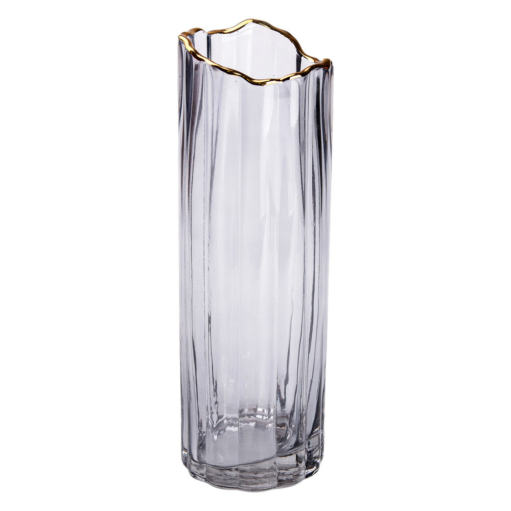 Yiwu Скляна ваза для квітів, декоративна сіра, 29 см HP-1713 Коломия - фото 1