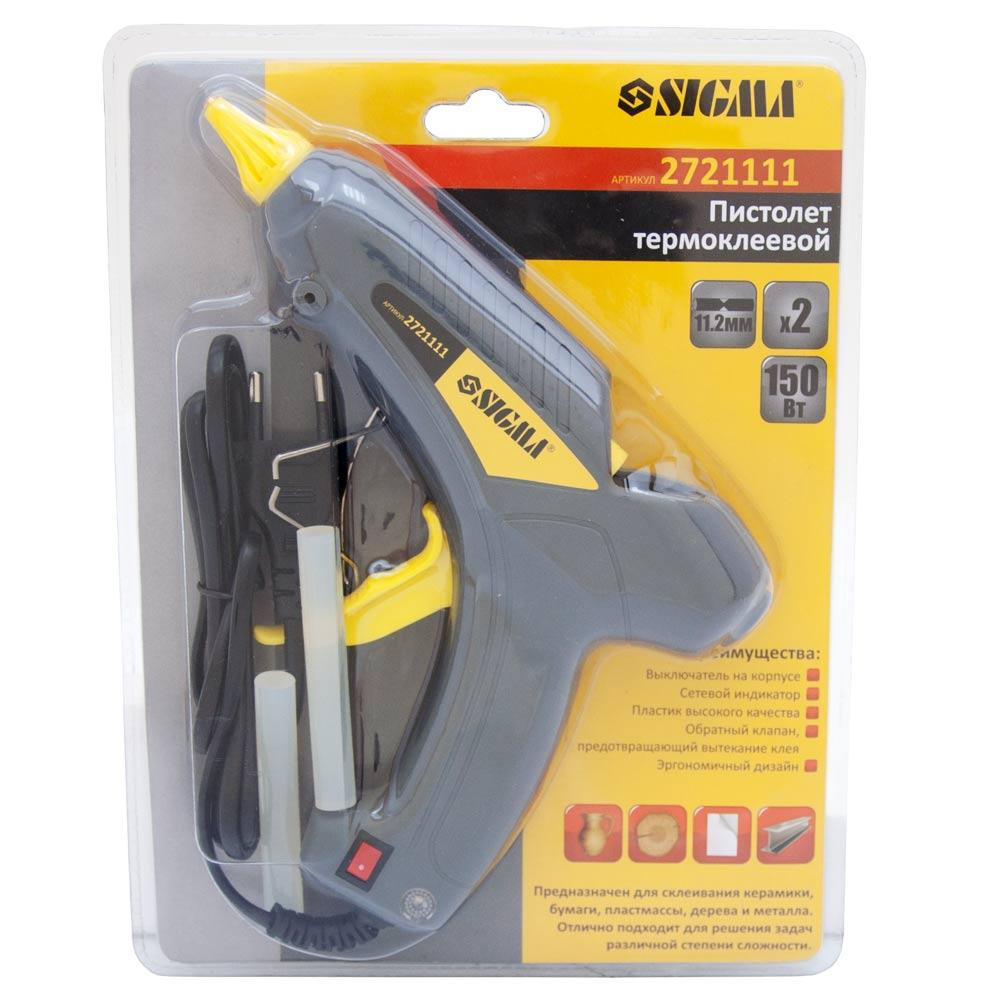 Пістолет термоклейовий Ø11.2 мм 150 (200) Вт SIGMA (2721111) Київ - фото 6