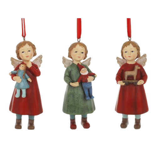 Декоративная подвеска Ангелку - девочка 4*4.5*11см, 3 дизайна, цвет - бордовый и зеленый Житомир - изображение 1