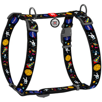 Шлея для собак WAUDOG Nylon з QR паспортом анатомічна H-подібна "NASA" S (5609) Вінниця - фото 1