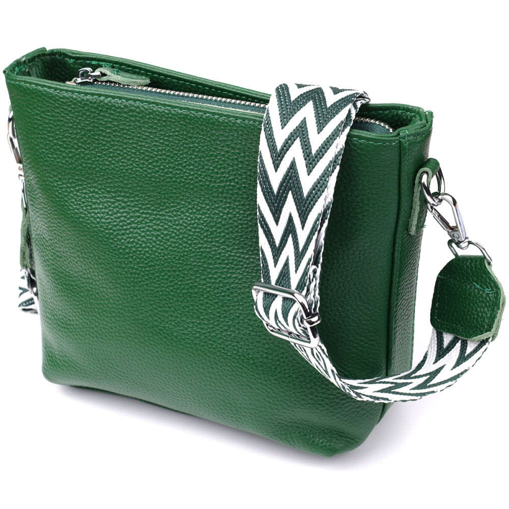 Стильна жіноча шкіряна сумка на кожен день. Vintage 22913 Зелений Київ - фото 1