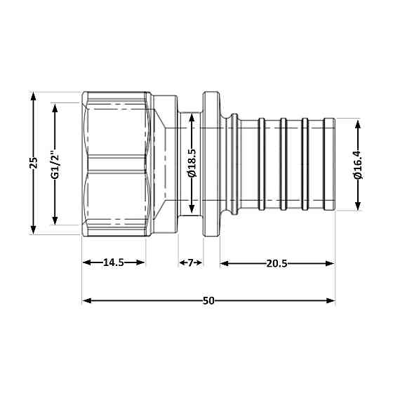 Переходних под натяжную гильзу Icma №1033 d20х2,8-1/2