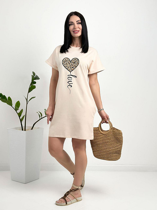 Женское платье с рисунком Passion 50-52, Бежевый Киев - изображение 2
