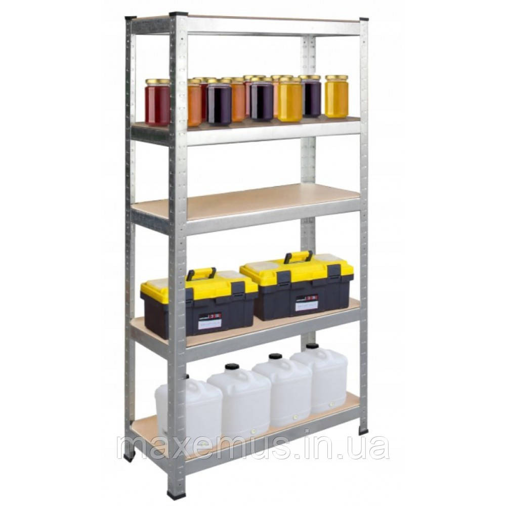 Стелаж металевий поличковий 180х90х40 Металевий стелаж у підвал оцинкований з полицею МДФ білий Мостиська - фото 14