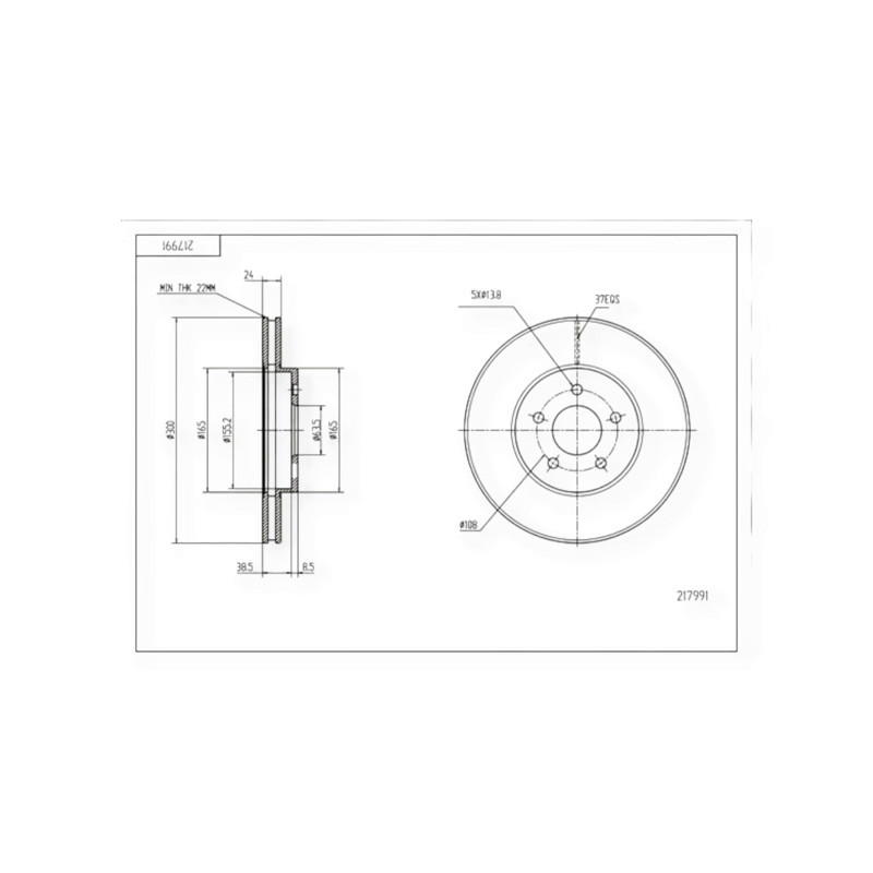 Диск Ford Mondeo (2000-) передній (d300x24mm) гальмівний Мукачево - фото 1