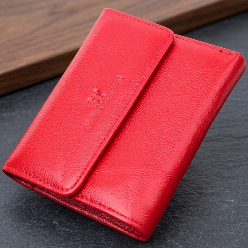 Яскравий жіночий гаманець з монетницею з натуральної шкіри ST Leather 19493 Червоний Київ - фото 11