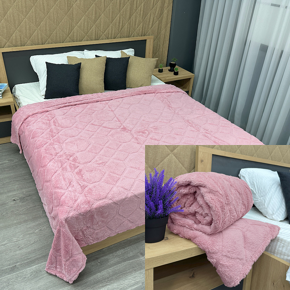 Плед-покривало Ромб 200х230 см (+-5см) Рожевий (87-256) Київ - фото 1