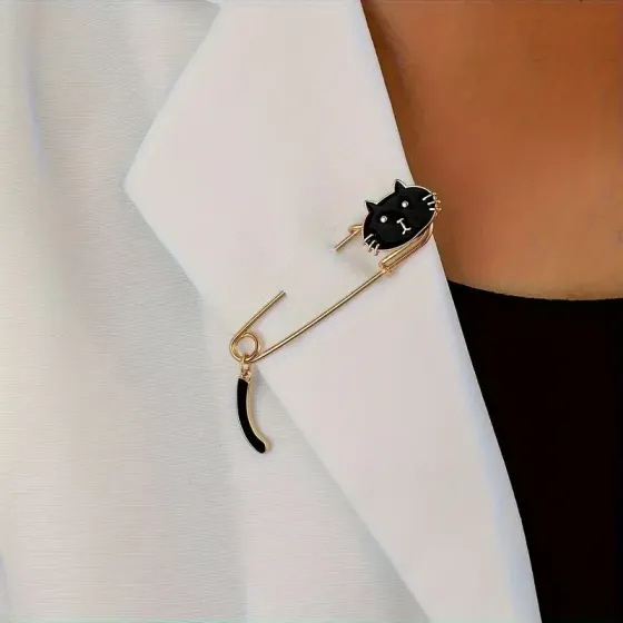 Брошь-булавка с котиком – универсальный аксессуар для одежды Киев