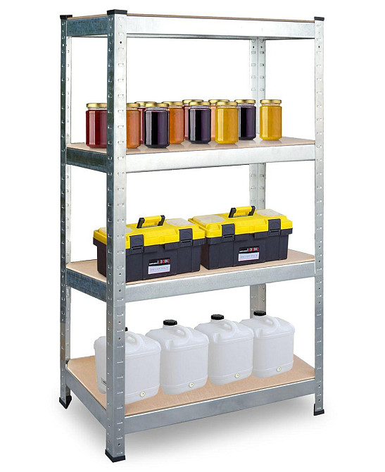 Стеллаж металлический 150x70x30 4 полки (серый) Киев - изображение 7