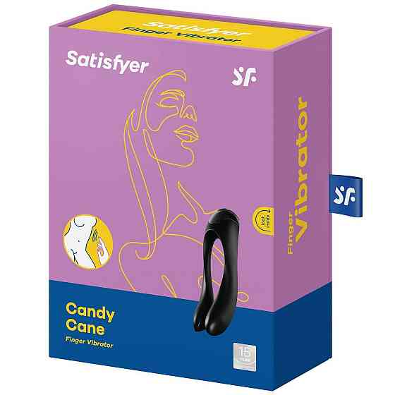 Вібратор на палець Satisfyer Candy Cane Black Sex Aura Київ