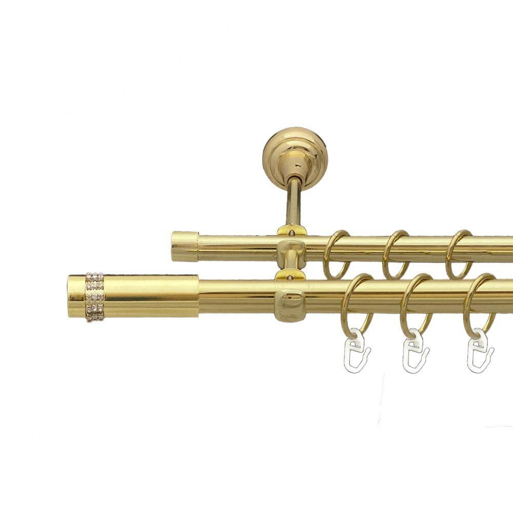 Карниз Orvit Градієнта металевий дворядний відкритий гладка труба кільце металеве Золото 19\16 мм 300 см Львов - изображение 1