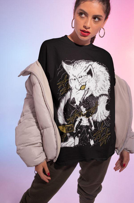 Футболка з аніме принтом Чорна конюшина оверсайз (S/M/L) Чорний AnimeJ1030 Дніпро - фото 2