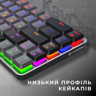 Клавиатура GamePro MK122R Red Swich Low Profile Wireless Dark Gray (MK122R) Винница - изображение 11