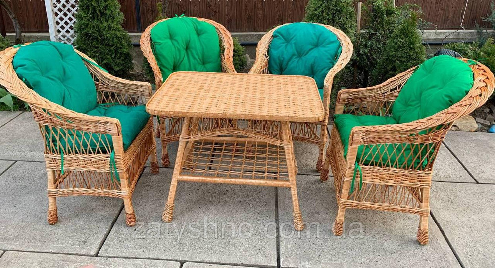 Міцні садові плетені меблі з накидками Київ - фото 2