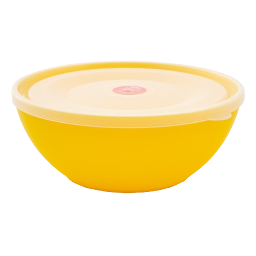 Миска з кришкою 3л пластик темно-жовтий/прозорий Алеана Житомир