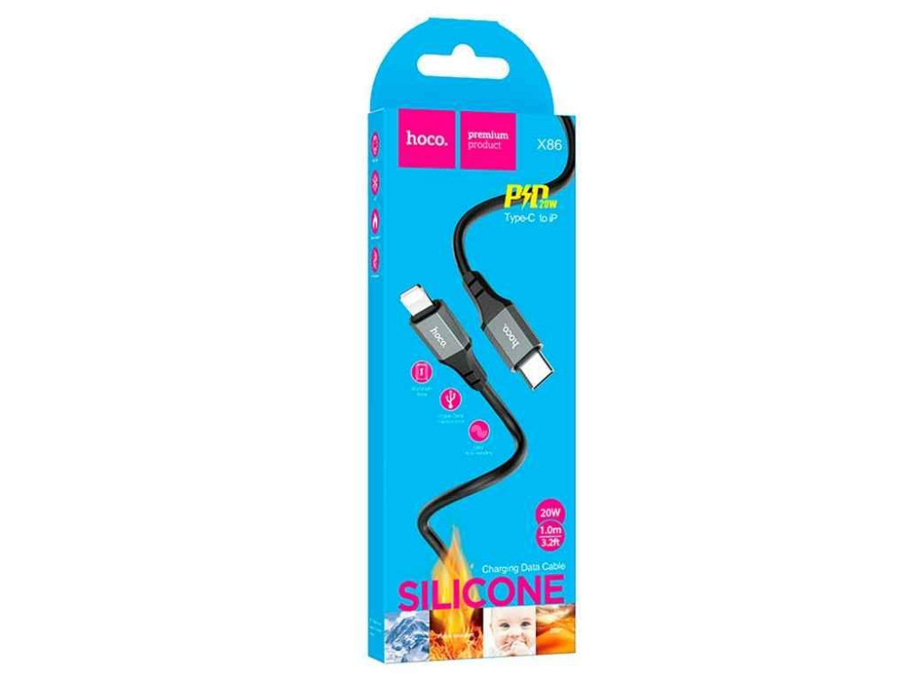 Кабель iPhone PD Type-C to Lightning X86 20w 1м ТМ Hoco Київ - фото 1