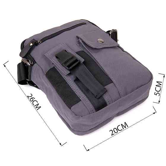 Универсальная текстильная мужская сумка на два отделения Vintage 20659 Графитовая Киев