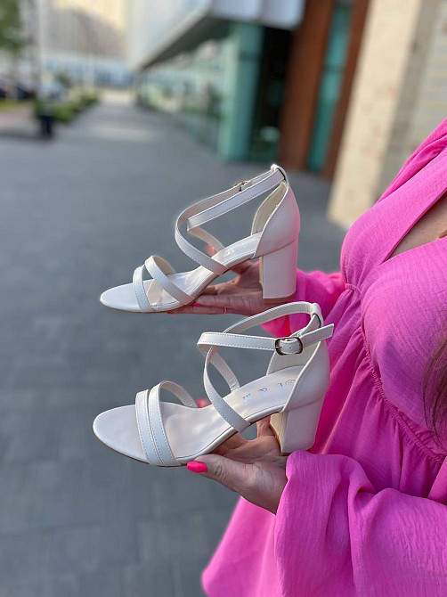 L&M Літні босоніжки жіночі на підборах бежеві з еко-шкіри на стійких підборах L&M F25-3 р. 36-4 Коломыя - изображение 8