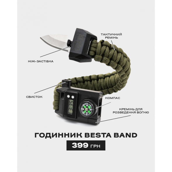 Чоловічий армійський годинник Besta Band з компасом (6 в 1) Київ - фото 10