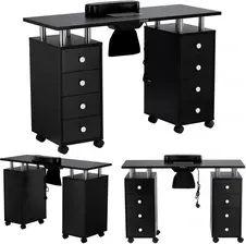 Манікюрний Стіл Calissimo Biurko Stolik Kosmetyczny Kosmetyczne Do Manicure Z Pochłaniaczem Czarne Киев - изображение 1