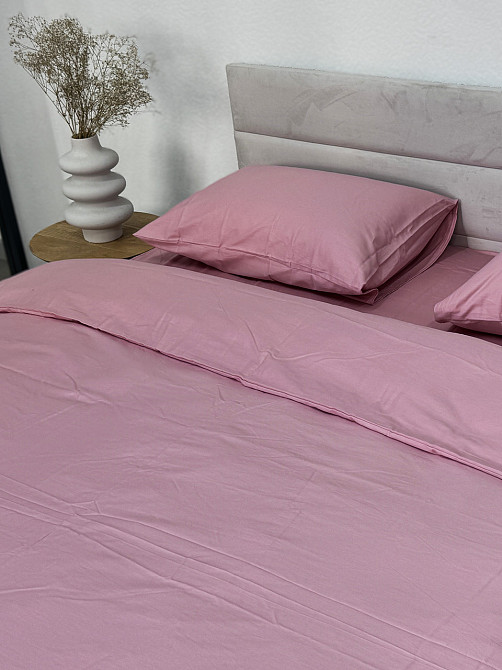 Ecotton Підковдра на блискавці Ecotton полуторний 150х215 см сатин із бавовни однотонний рожеви Коломыя - изображение 1