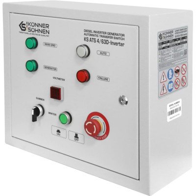 Автоматичне введення резерву (АВР) Konner&amp;Sohnen KS ATS 4/63D-Inverter, 230/400В, 230В 14,5кВт, 63А, 400В 41,5кВт (KSATS4/63D-INVERTER) Вінниця - фото 2