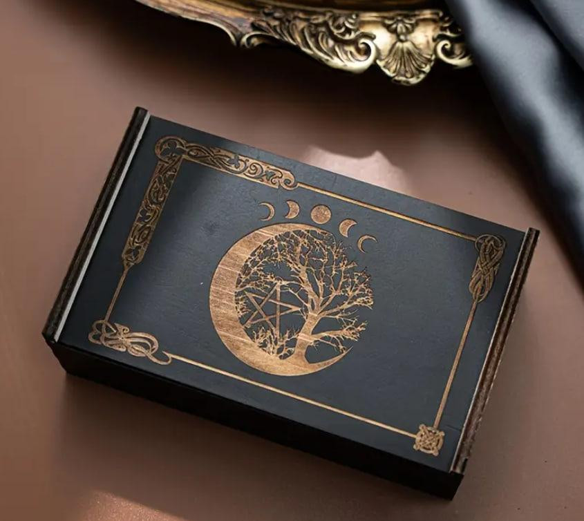 Деревянная коробка для хранения Таро, портативный контейнер для карт, футляр для Таро Киев - изображение 1