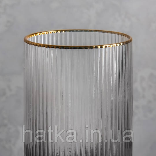 Склянка стильна скляна "Амарето" 350 мл прозора із золотим обідком для дому та ресторану Київ - фото 3
