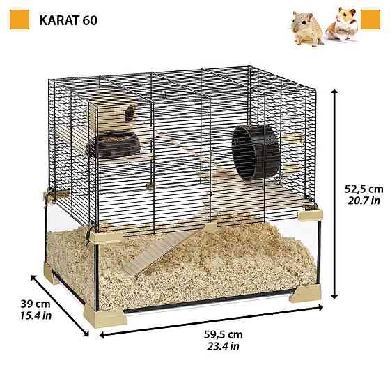 Стеклянная клетка для хомяков, мышей и грызунов Ferplast Karat (Ферпласт Карат) 59,5 x 39 x h 52,5 cm - KARAT 60 Запорожье