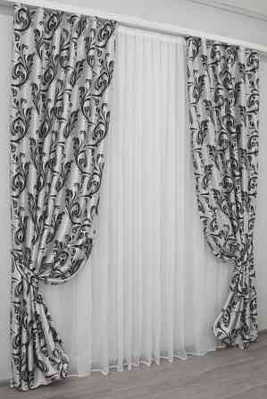 Комплект готовых штор VR-Textil Блэкаут Лилия № 140ш(Б) Серый 100х270 см 2шт (31-209) Киев