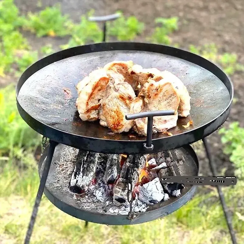 Сковорода + подставка для разведения огня С КРЫШКОЙ 50 СМ (саж) на ножках 100 СМ не разборные СЗК-01 Киев - изображение 7