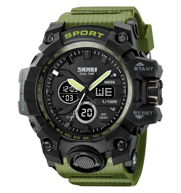 Часы мужские наручные спортивные Skmei 2197 Зеленый Винница - изображение 2
