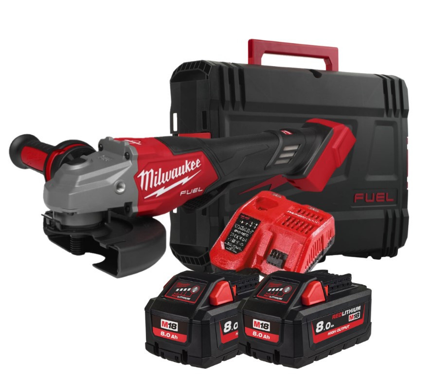 Шліфмашина кутова - болгарка акумуляторна безщіткова MILWAUKEE, M18 FHSAG125XPDB2-802X, діаметр 125мм (зарядний пристрій М12-18 Одеса - фото 2