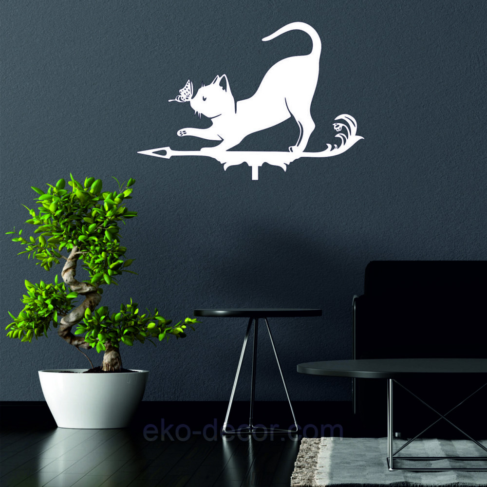 Декоративное настенное Панно «Кот» Декор на стену 90*62 см, Белый Киев - изображение 3