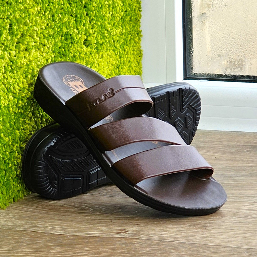 Мужские Шлёпанцы Тапочки Сланцы Коричневые Кожаные (размеры: 41,42,43,44,45) Днепр - изображение 10