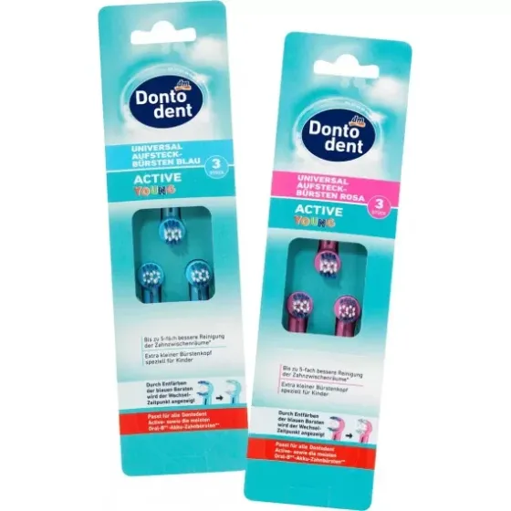 Насадки для зубных щеток Active Young Dontodent, 3 шт (Германия) Dontodent Aufsteckbürsten Active Young, 3 St Киев