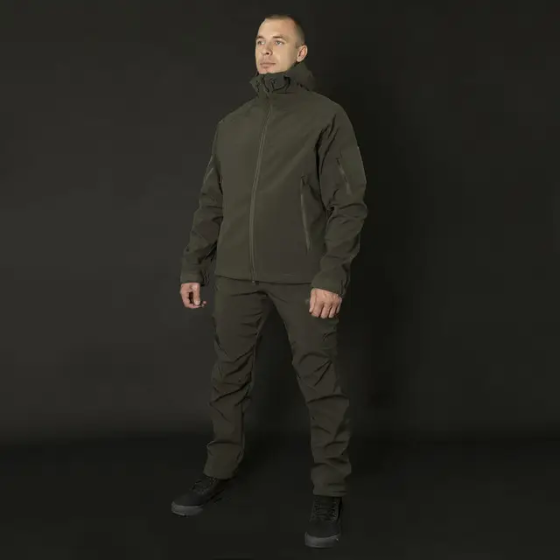Військовий штормовий вітро-вологозахисний костюм Softshell Gen.II (Оливковий) XL Вінниця