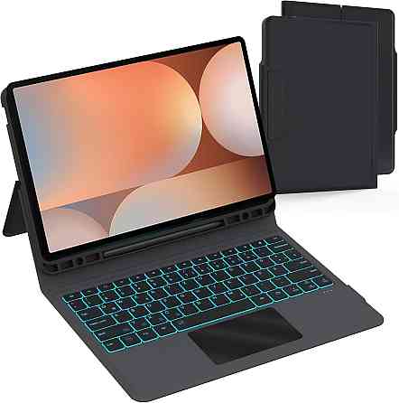 Клавіатура чохол Galaxy Tab S10+/S9+/S9 FE+ 12.4 чорний RGB підсвітка QWERTZ трекпад Bluetooth з тримачем для S Pen захисний кейс Київ