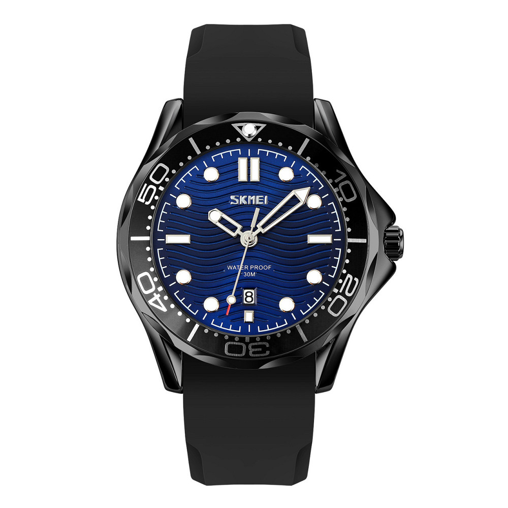 Skmei 9276PBKBU Black-Blue Silicone Strap SBR Київ - фото 1