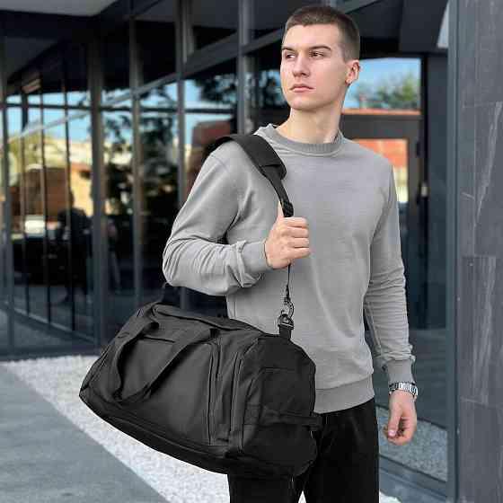 Чоловіча чорна дорожня сумка Pobedov Road Київ