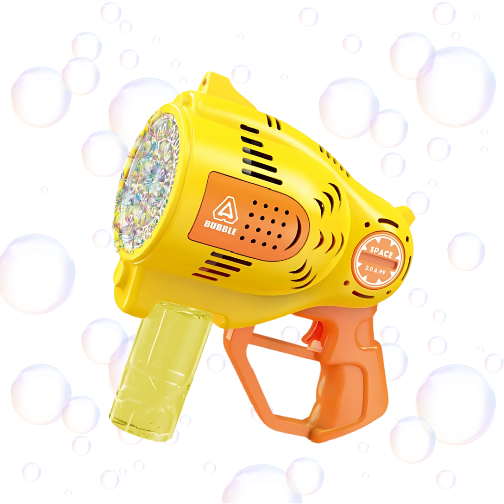 Мыльные пузыри для детей, пистолет для мыльных пузырей с подсветкой, игрушечный генератор пузырей, желтый Каменец-Подольский - изображение 5