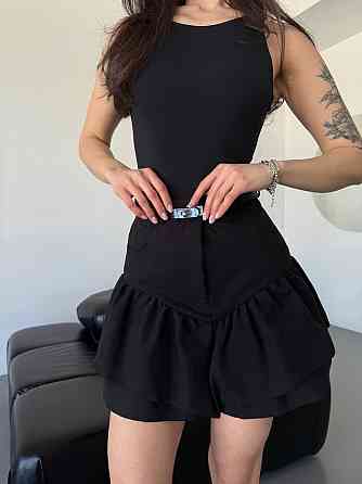 Жіноча трендова спідниця  з кокеткою-баскою джинс-котон Одеса