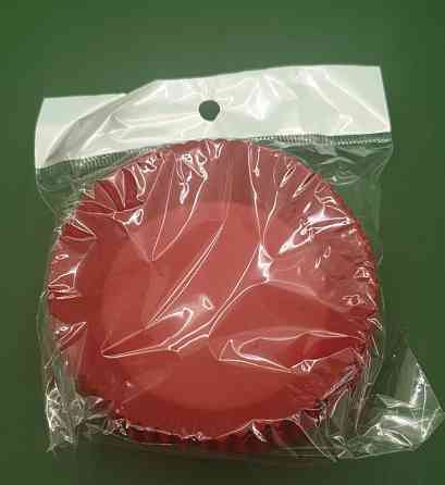 Тартолетка для кексів "Кругла червона"D71 H22 (100шт)/9/ (1 уп.) Харків